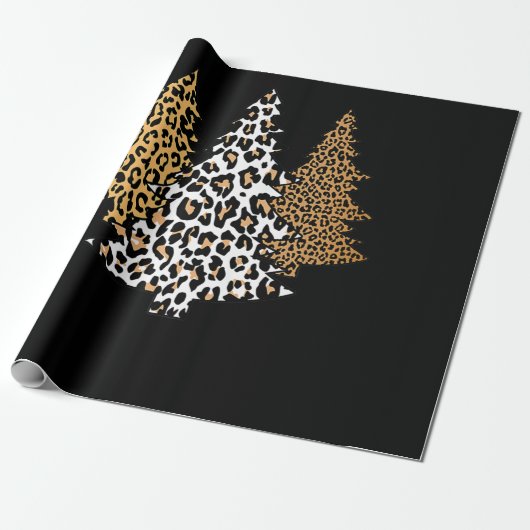 leopard kerstbomen cheetah cadeau voor kunstdrukke cadeaupapier (Uitgerold)