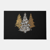leopard kerstbomen cheetah cadeau voor kunstdrukke deurmat (Voorkant)
