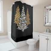 leopard kerstbomen cheetah cadeau voor kunstdrukke douchegordijn (In situ)