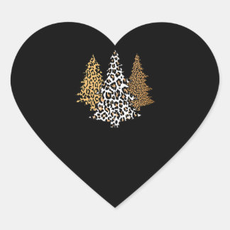 leopard kerstbomen cheetah cadeau voor kunstdrukke hart sticker