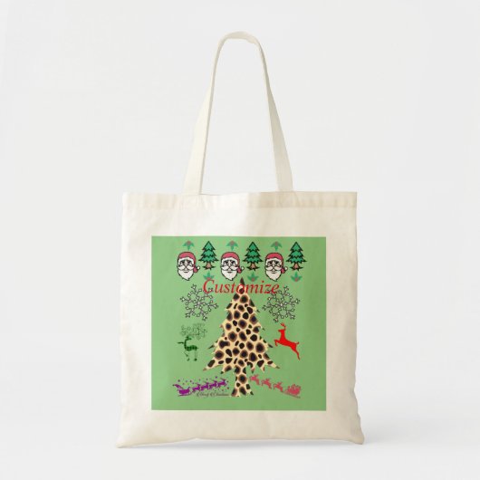 Leopard-kerstbomen met Santas Thunder_Cove Tote Bag (Voorkant)