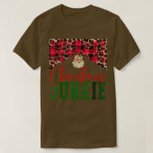 Leopard Kerstmis Junkie Santa Claus Merry Christm T-shirt (Design voorkant)