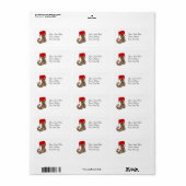 Leopard Kerstvakantie kous adres label (Full Sheet)