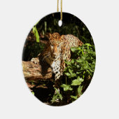 Leopard Kerstversiering Keramisch Ornament (Rechts)