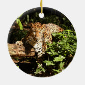 Leopard Kerstversiering Keramisch Ornament (Achterkant)