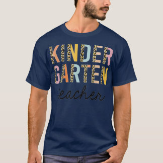 Leopard Kindergarten Teacher Kinder Terug naar sch T-shirt