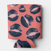 Leopard Kiss: Lippenstift Mode Print Blikjeskoeler (Achterkant)
