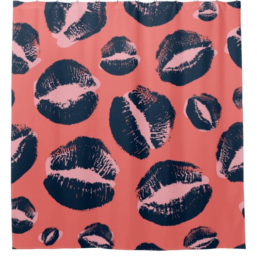 Leopard Kiss: Lippenstift Mode Print Douchegordijn (Voorkant)