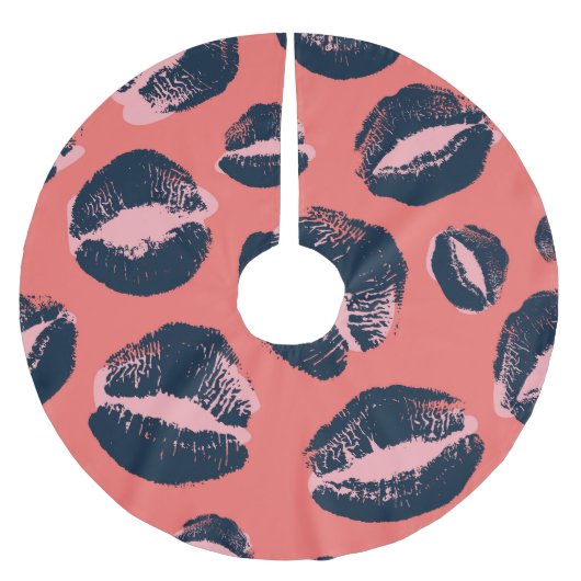 Leopard Kiss: Lippenstift Mode Print Kerstboom Rok (Voorkant)