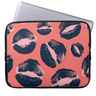 Leopard Kiss: Lippenstift Mode Print Laptop Sleeve