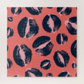 Leopard Kiss: Lippenstift Mode Print Legpuzzel (Horizontaal)