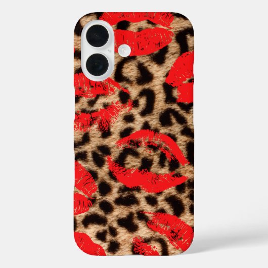 Leopard Kiss lipstick kusjes Case-Mate iPhone Case (Achterkant)