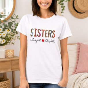 Leopard Kleurrijke Zusters Mok – Aangepaste Namen T-shirt