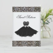 Leopard kroonluchter Sweet Sixteen verjaardagsfees Kaart (Staand voorkant)