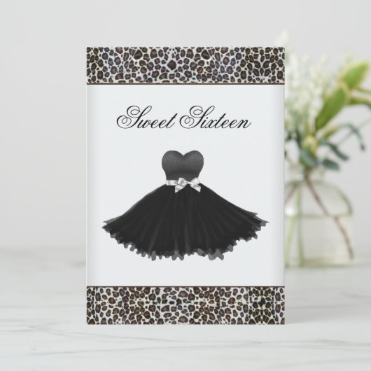 Leopard kroonluchter Sweet Sixteen verjaardagsfees Kaart (Staand voorkant)
