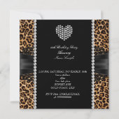 Leopard Lace Diamond Heart Birthday Party Kaart (Achterkant)
