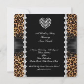 Leopard Lace Diamond Heart Foto Birthday Party 2 Kaart (Achterkant)
