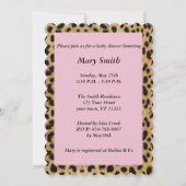 Leopard Lace Heart Baby shower Invitation Kaart (Achterkant)