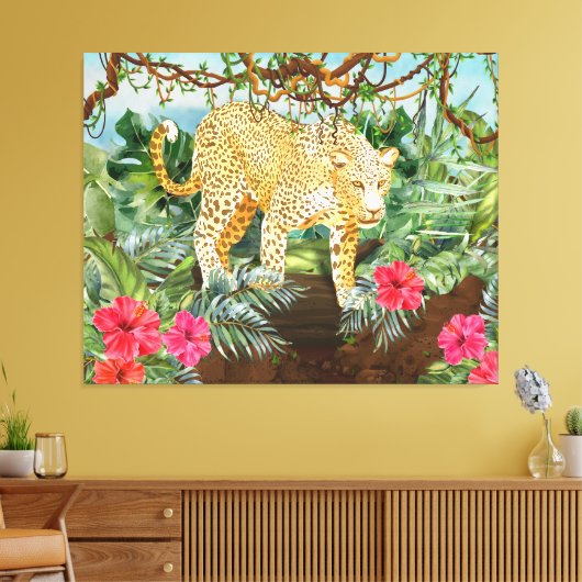 Leopard Large Canvas Print (Insitu (Woonkamer))