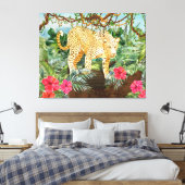 Leopard Large Canvas Print (Insitu (Slaapkamer))