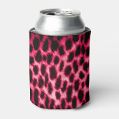 Leopard Leather: rood-zwarte textuur. Blikjeskoeler (Blikje Voorkant)