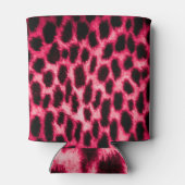 Leopard Leather: rood-zwarte textuur. Blikjeskoeler (Achterkant)
