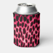 Leopard Leather: rood-zwarte textuur. Blikjeskoeler (Blikje Achterkant)