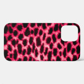 Leopard Leather: rood-zwarte textuur. Case-Mate iPhone Case (Achterkant (horizontaal))