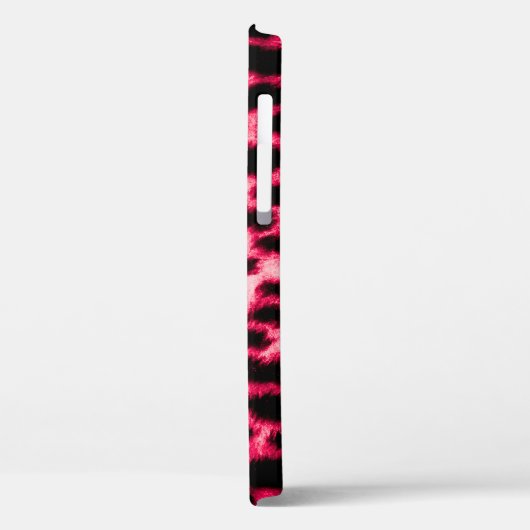 Leopard Leather: rood-zwarte textuur. Case-Mate iPhone Case (Achterkant / Links)