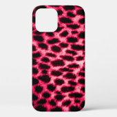 Leopard Leather: rood-zwarte textuur. Case-Mate iPhone Case (Achterkant)