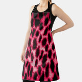 Leopard Leather: rood-zwarte textuur. Schort (Insitu)