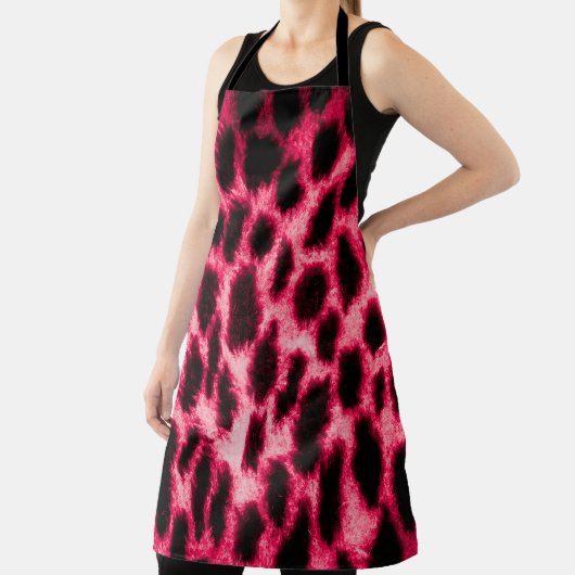 Leopard Leather: rood-zwarte textuur. Schort (Insitu)