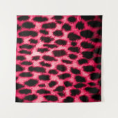 Leopard Leather: rood-zwarte textuur. Wandkleed (Voorkant (horizontaal))