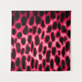 Leopard Leather: rood-zwarte textuur. Wandkleed (Voorkant)