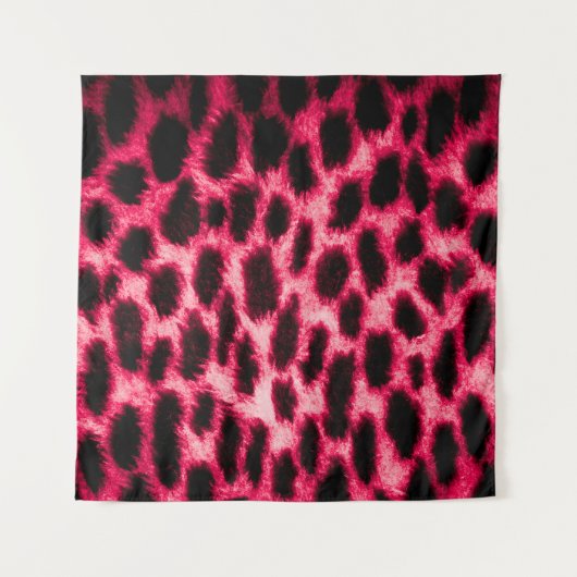 Leopard Leather: rood-zwarte textuur. Wandkleed (Voorkant)