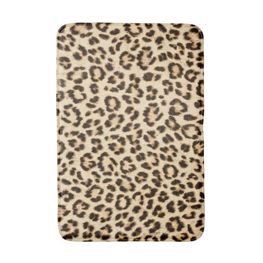 Leopard Lederen Print Patroon Monogram Badmat (Voorkant Verticaal)