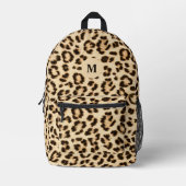 Leopard Lederen Print Patroon Monogram Bedrukte Rugzak (Voorkant)