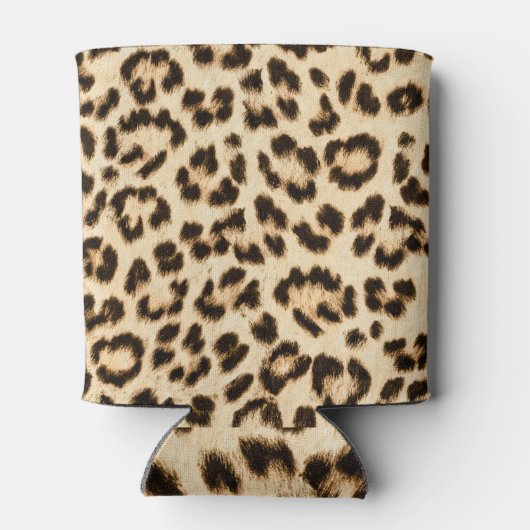 Leopard Lederen Print Patroon Monogram Blikjeskoeler (Achterkant)