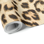 Leopard Lederen Print Patroon Monogram Cadeaupapier (Rol Hoek)