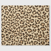 Leopard Lederen Print Patroon Monogram Cadeaupapier (Vlak)