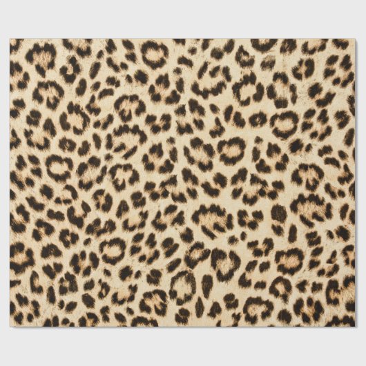 Leopard Lederen Print Patroon Monogram Cadeaupapier (Vlak)