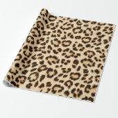 Leopard Lederen Print Patroon Monogram Cadeaupapier (Uitgerold)