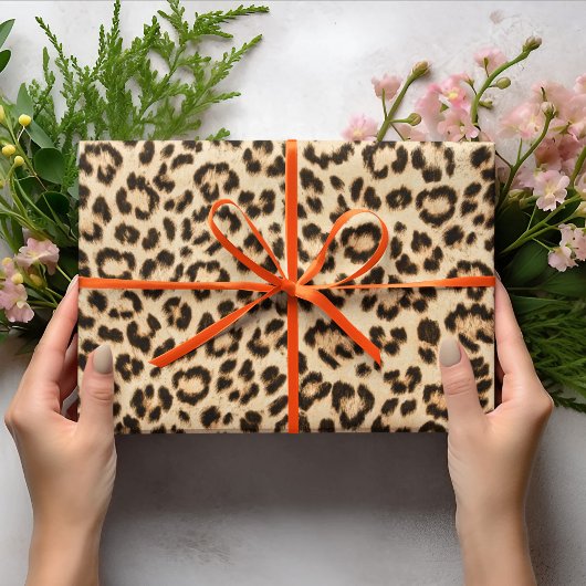 Leopard Lederen Print Patroon Monogram Cadeaupapier