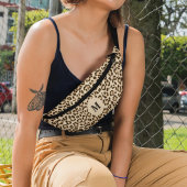 Leopard Lederen Print Patroon Monogram Heuptasje