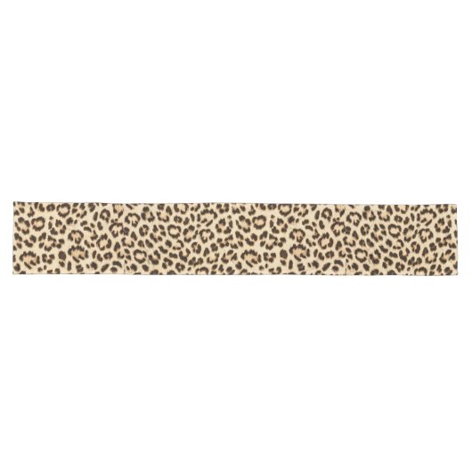 Leopard Lederen Print Patroon Monogram Lange Tafelloper (Horizontaal)