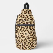Leopard Lederen Print Patroon Monogram Sling Bag (Voorkant)