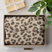 Leopard Lederen Print Patroon Monogram Tissuepapier (Geschenk)
