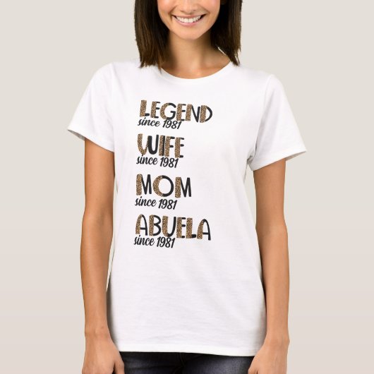Leopard Legend Wife mama Abuela Pattern Moeder Gif T-shirt (Voorkant)