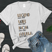 Leopard Legend Wife mama Abuela Pattern Moeder Gif T-shirt
