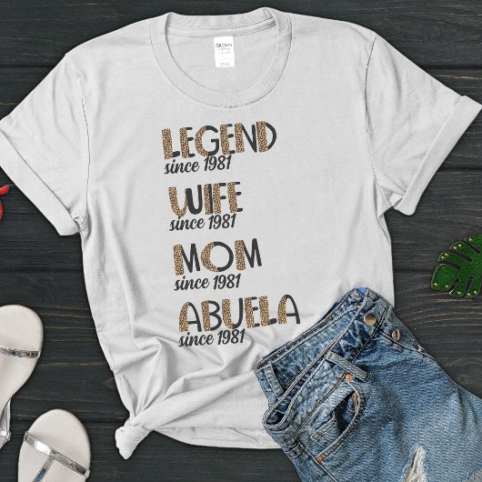 Leopard Legend Wife mama Abuela Pattern Moeder Gif T-shirt